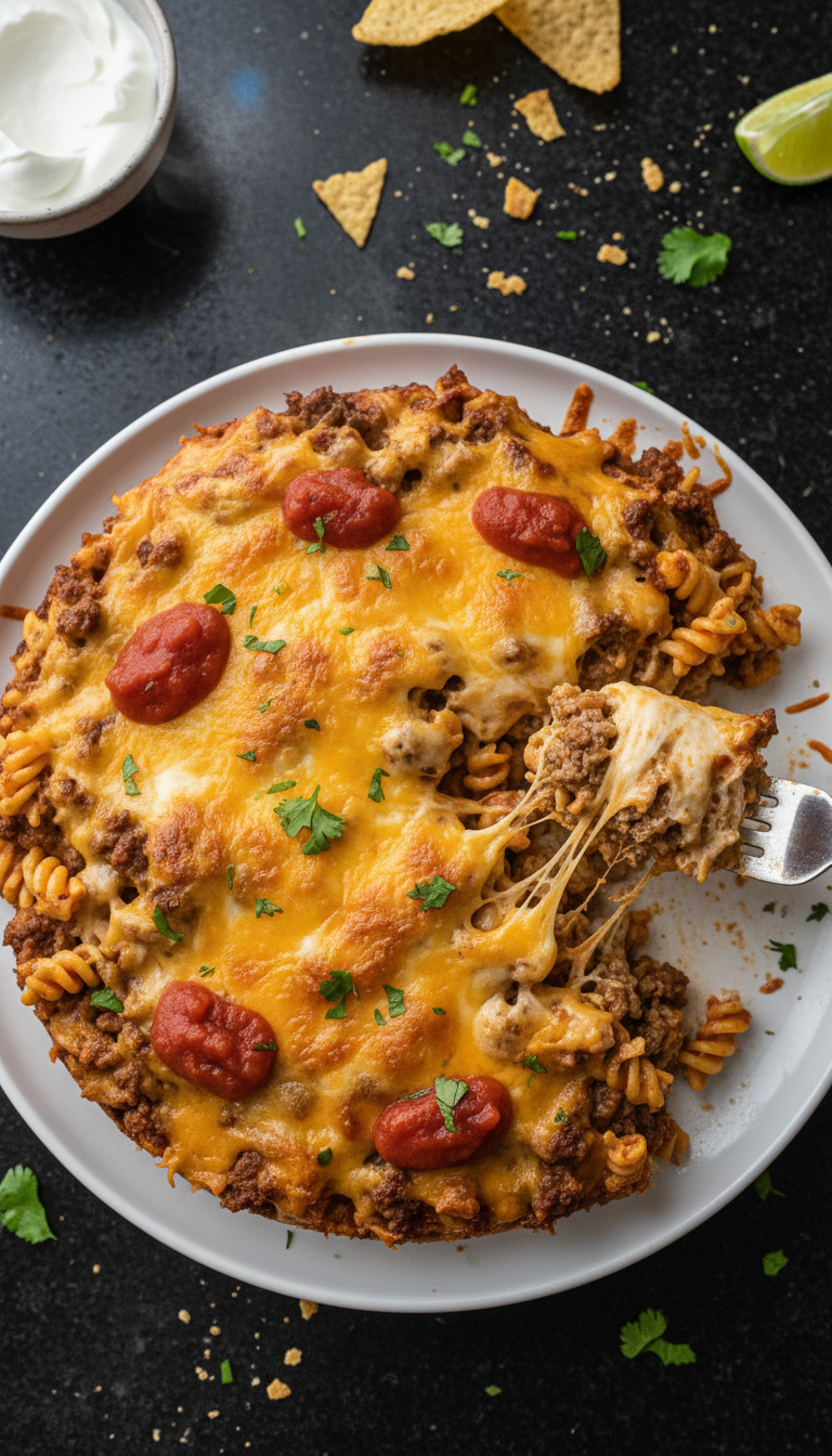 Savory Taco Pasta Casserole Delight