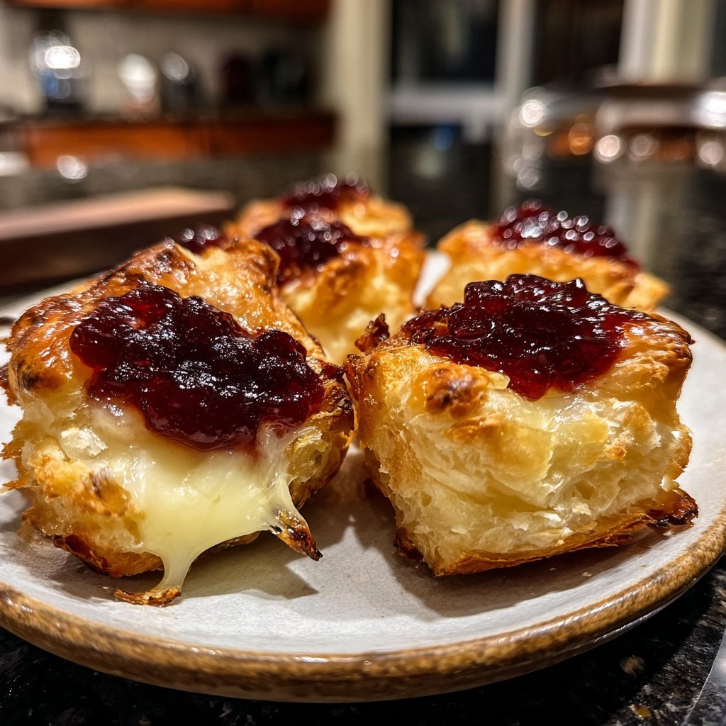 Puff Pastry Brie Bites with Cranberry