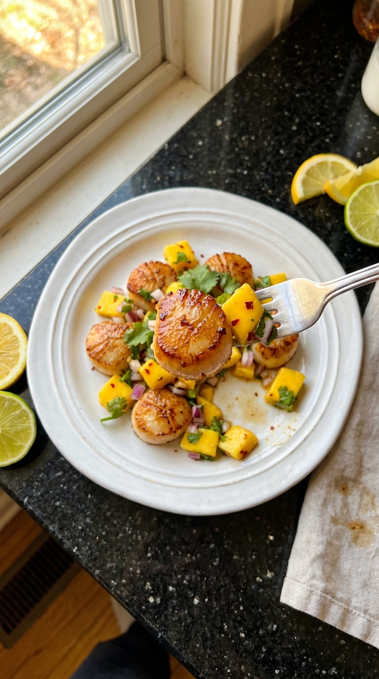 Seared Scallops with Mango Salsa