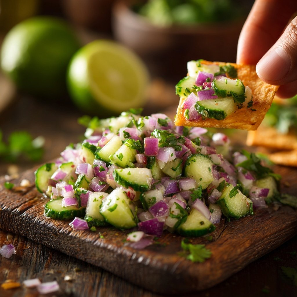 Spicy Cucumber Salsa with Lime