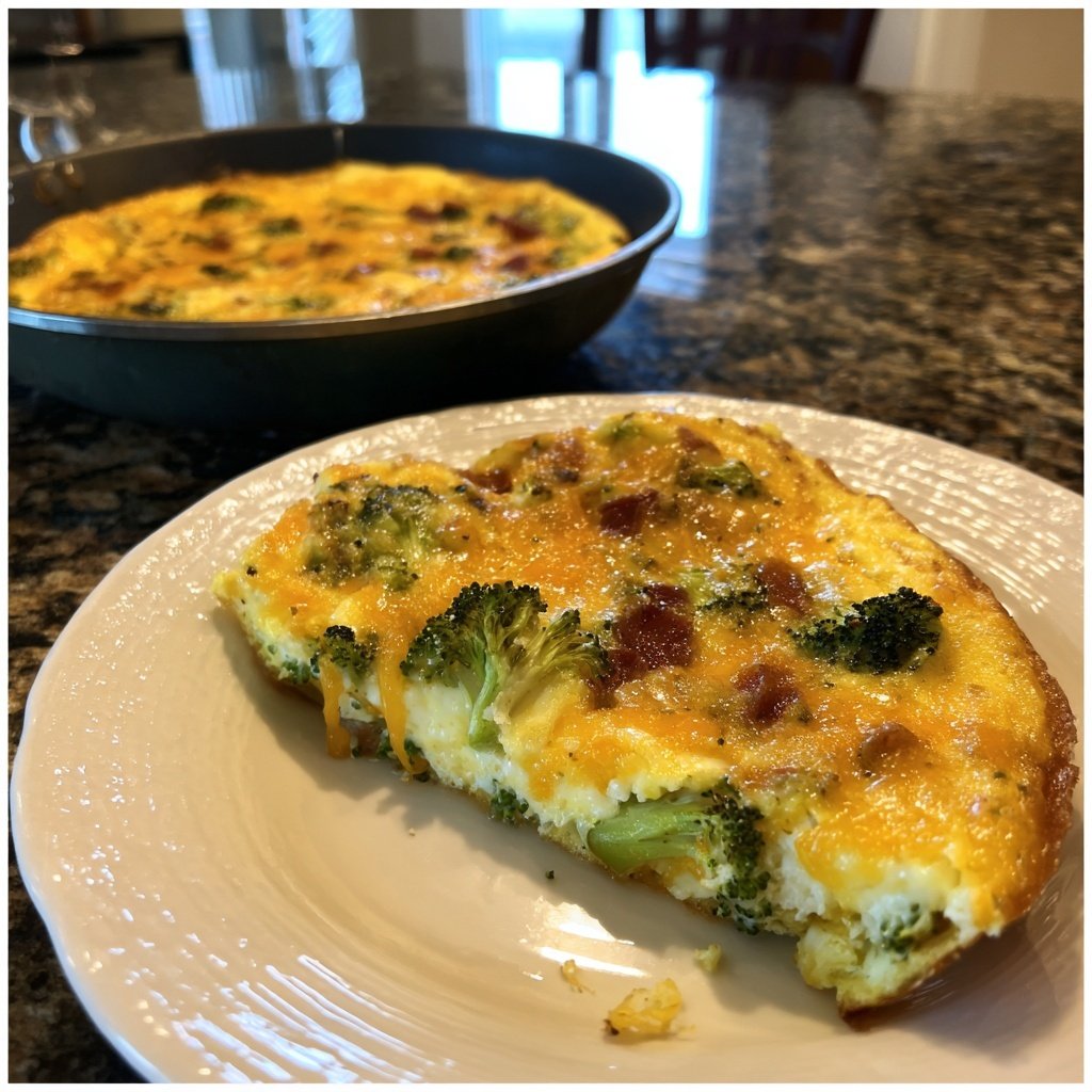 Broccoli and Cheddar Apple Omelet