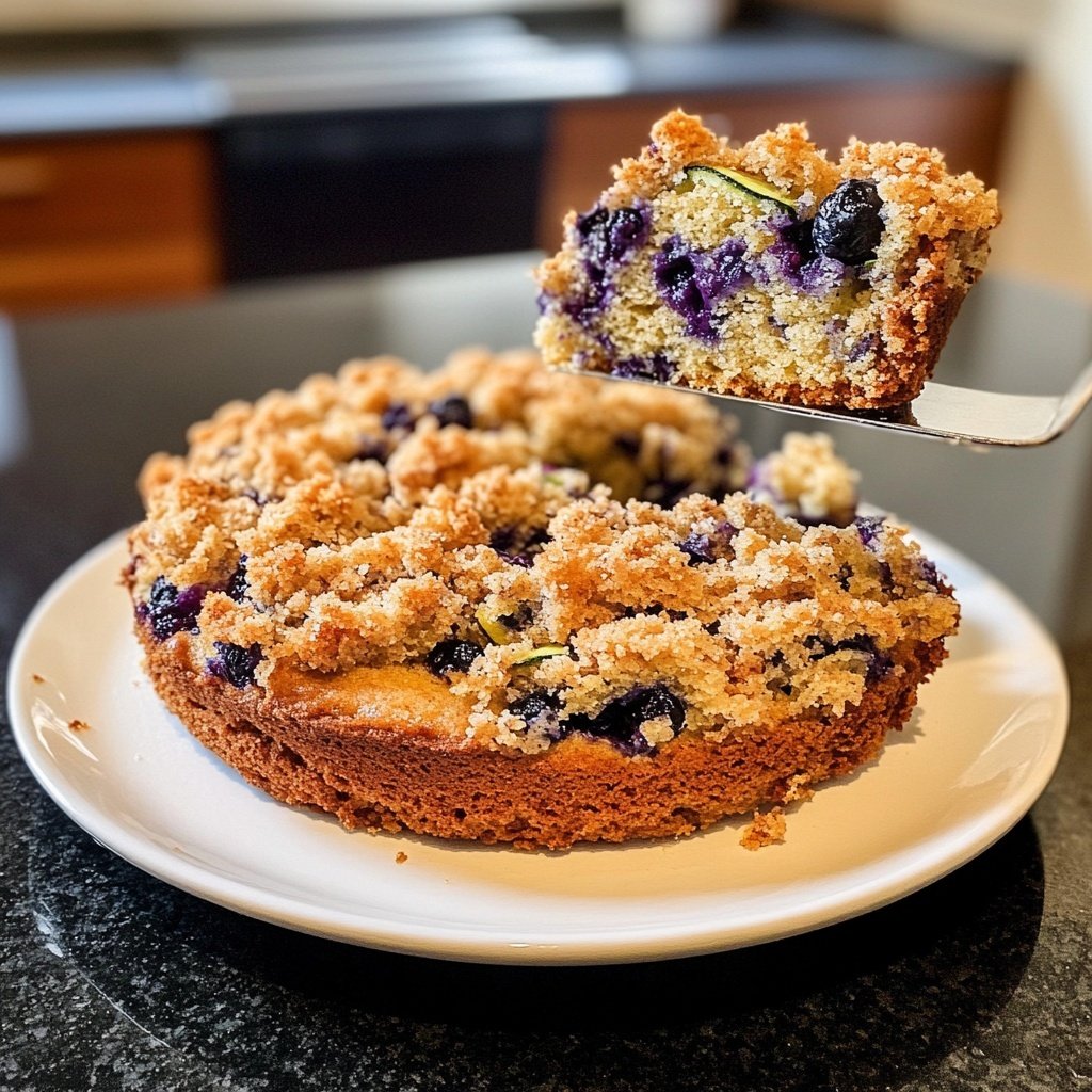 Zucchini Blueberry Crumb Cake