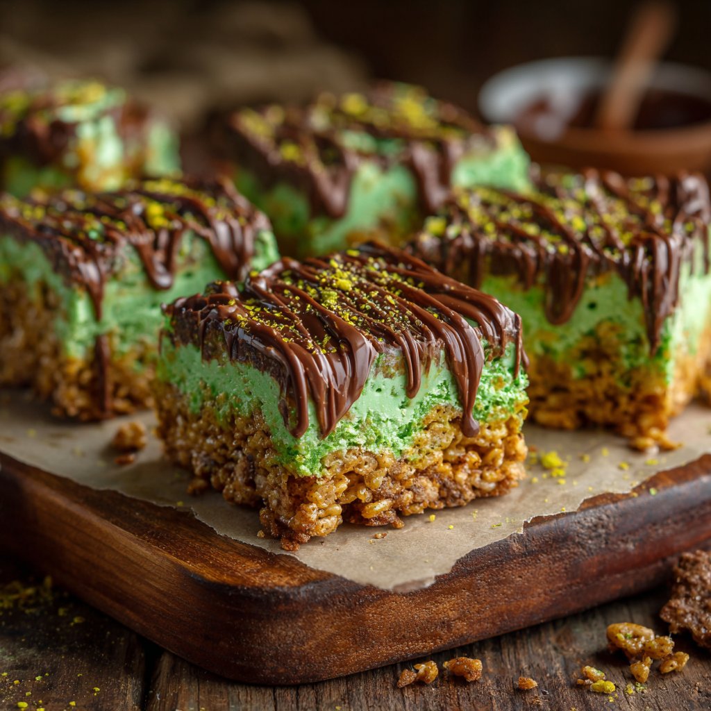 No-Bake Shamrock Treat Bars
