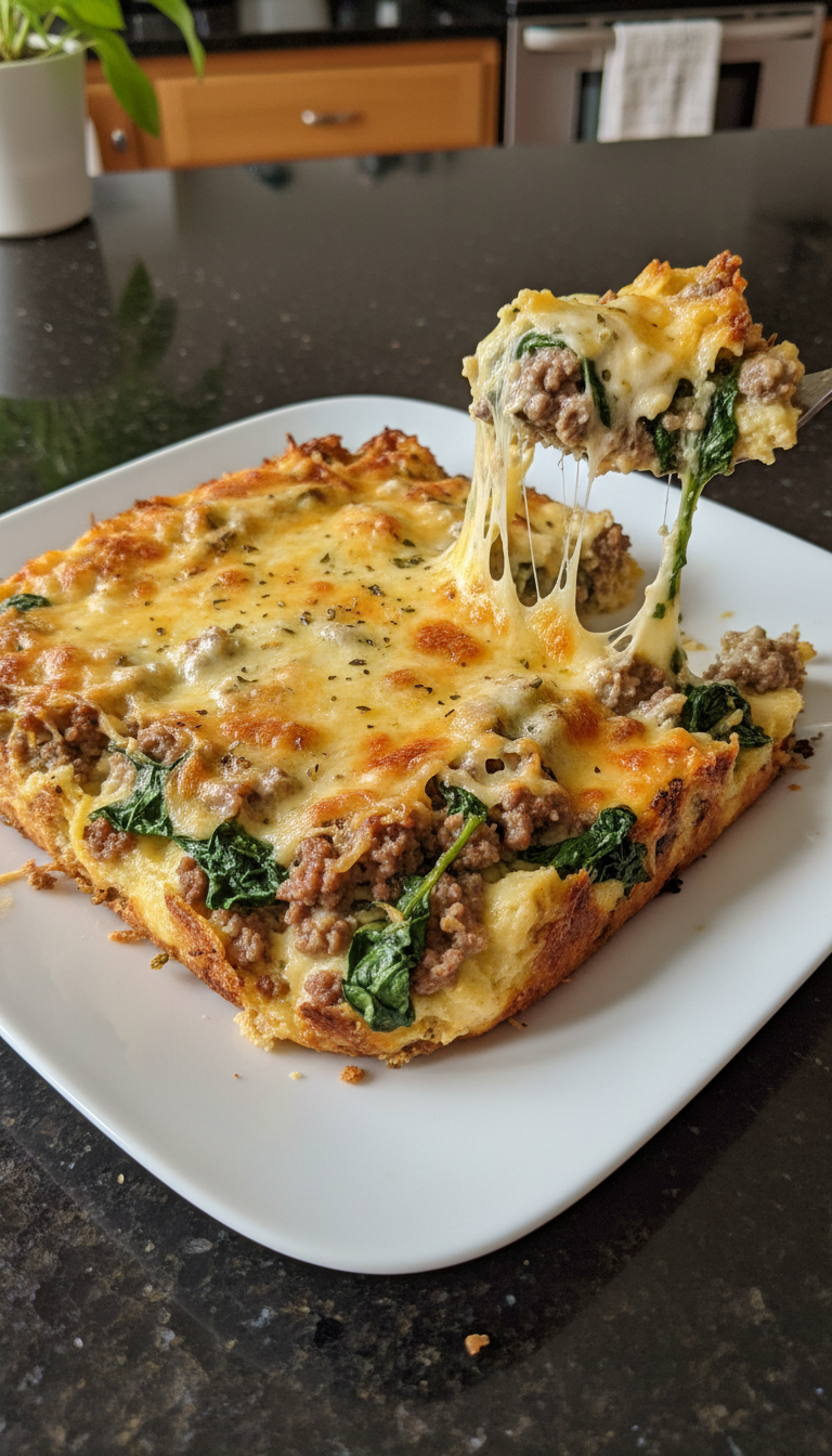 Ground Beef and Spinach Casserole