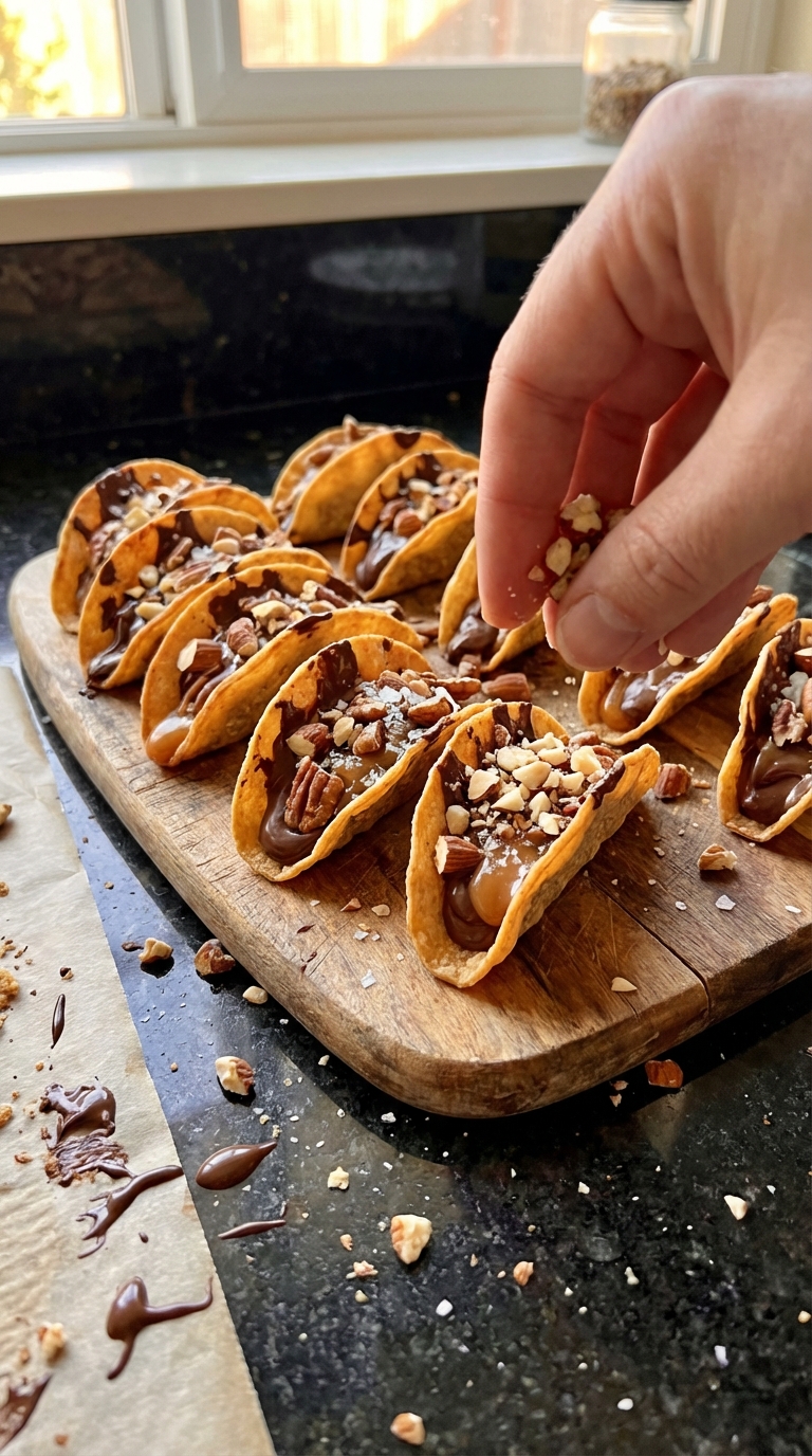 Chocolate and Nutty Taco Treats
