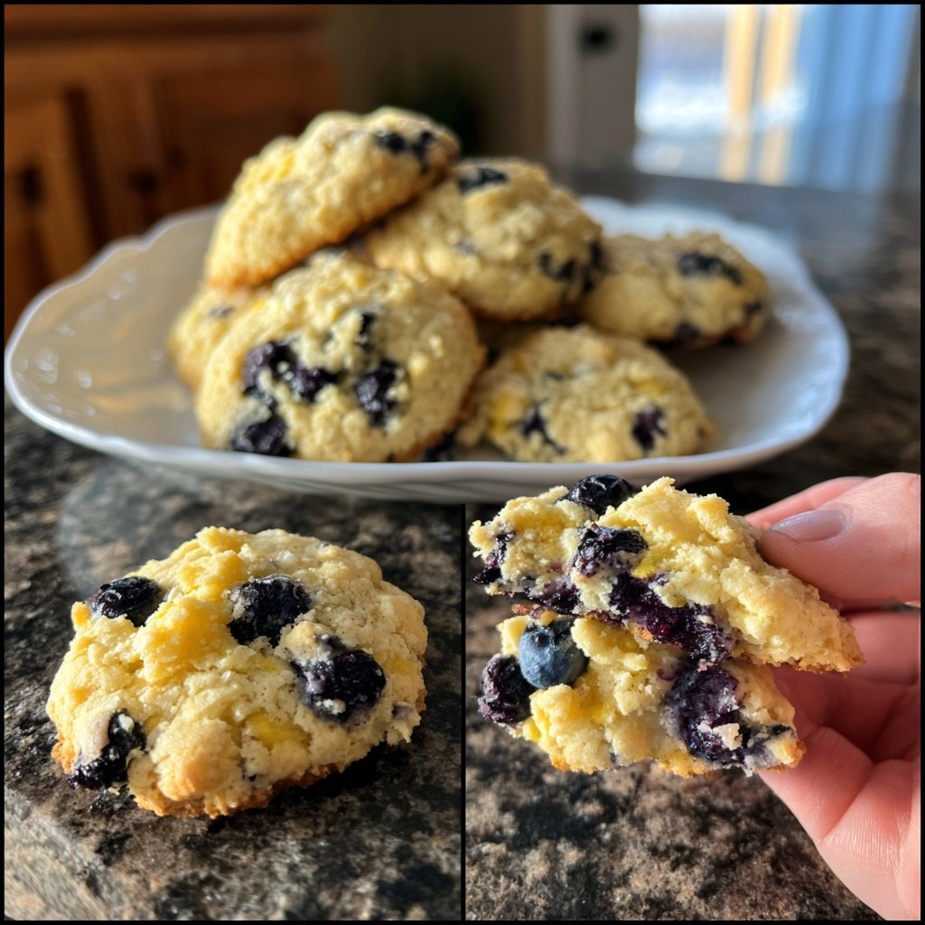 Zesty Lemon Blueberry Cookies
