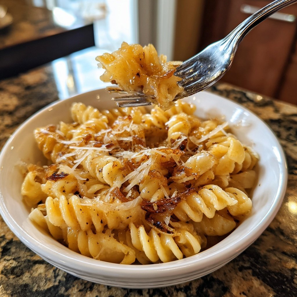 Caramelized Onion Pasta with Garlic
