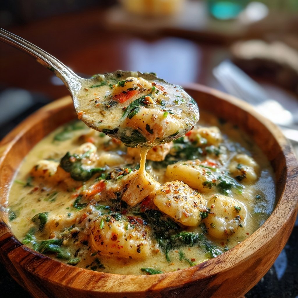 Creamy Garlic Chicken Gnocchi Soup
