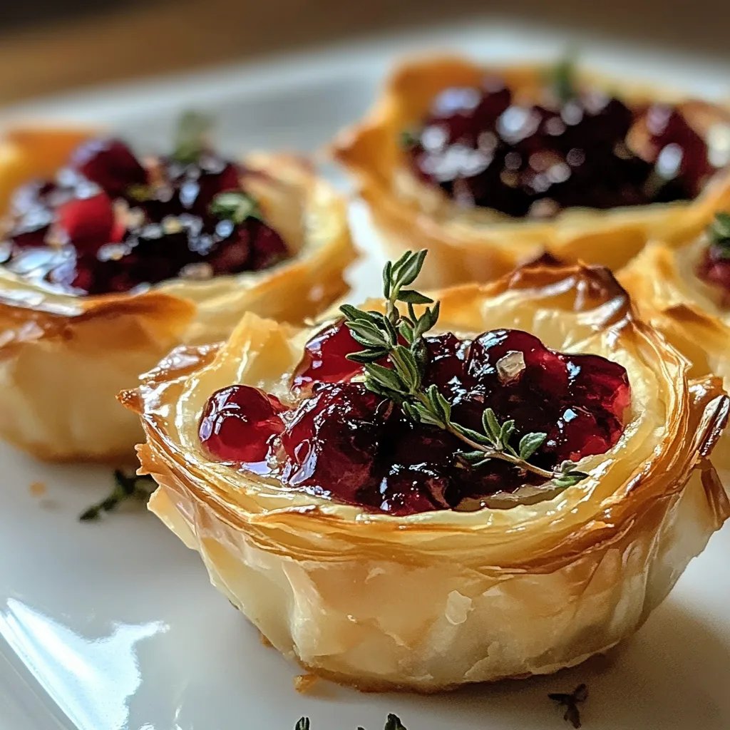 Cranberry, Brie & Thyme Phyllo Cups
