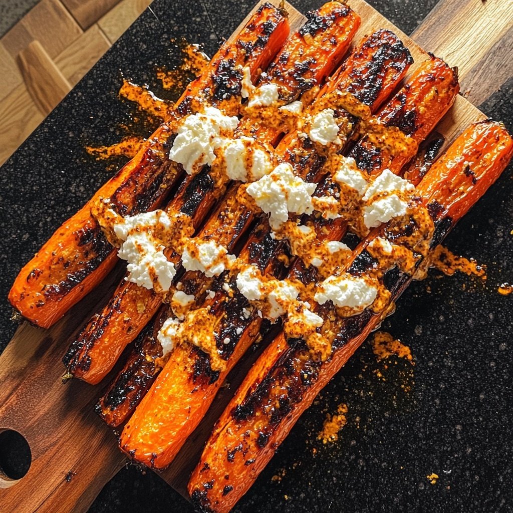 Roasted Carrots with Harissa and Whipped Feta