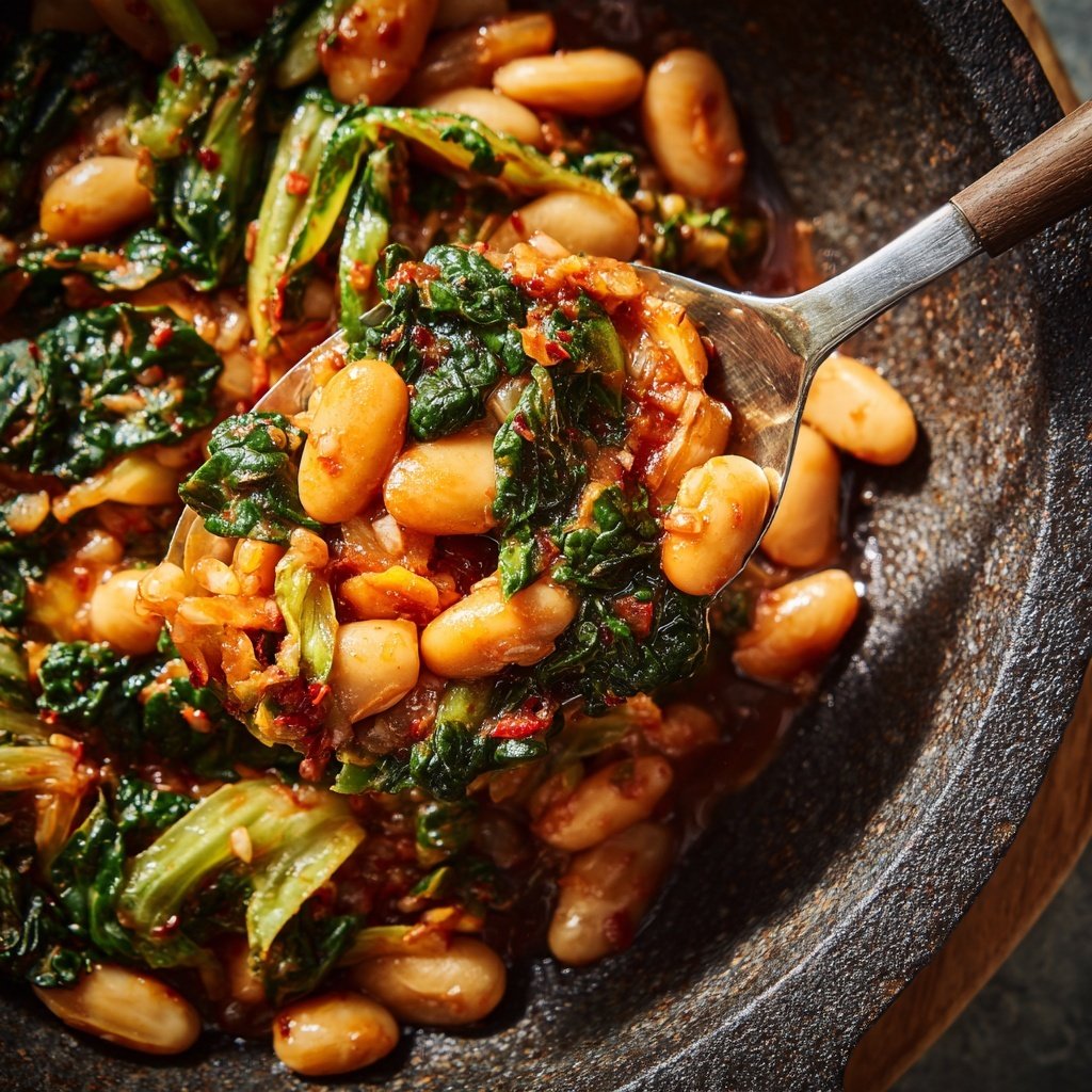 Gochujang Butter Beans with Escarole
