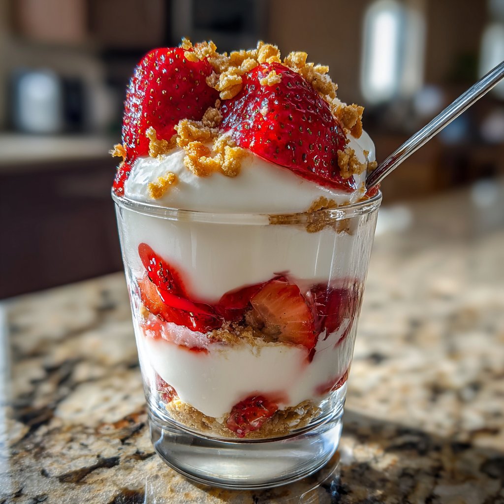 Layered Strawberry Yogurt Parfait