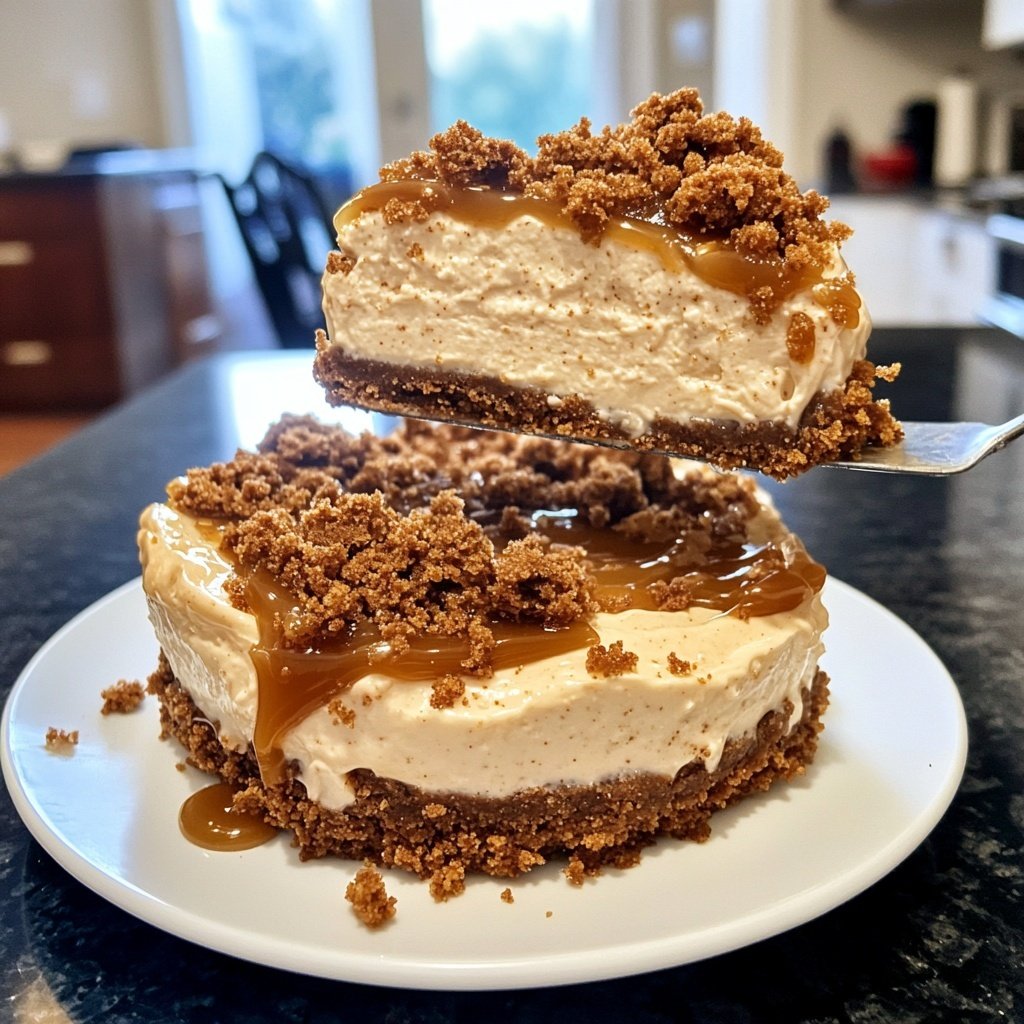 No-Bake Speculoos Cheesecake with Cookie Crust