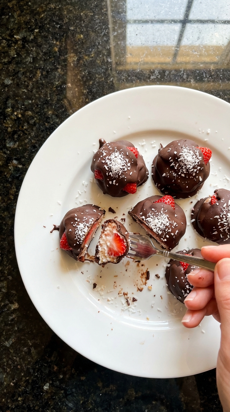 Coconut Chocolate Strawberry Bites