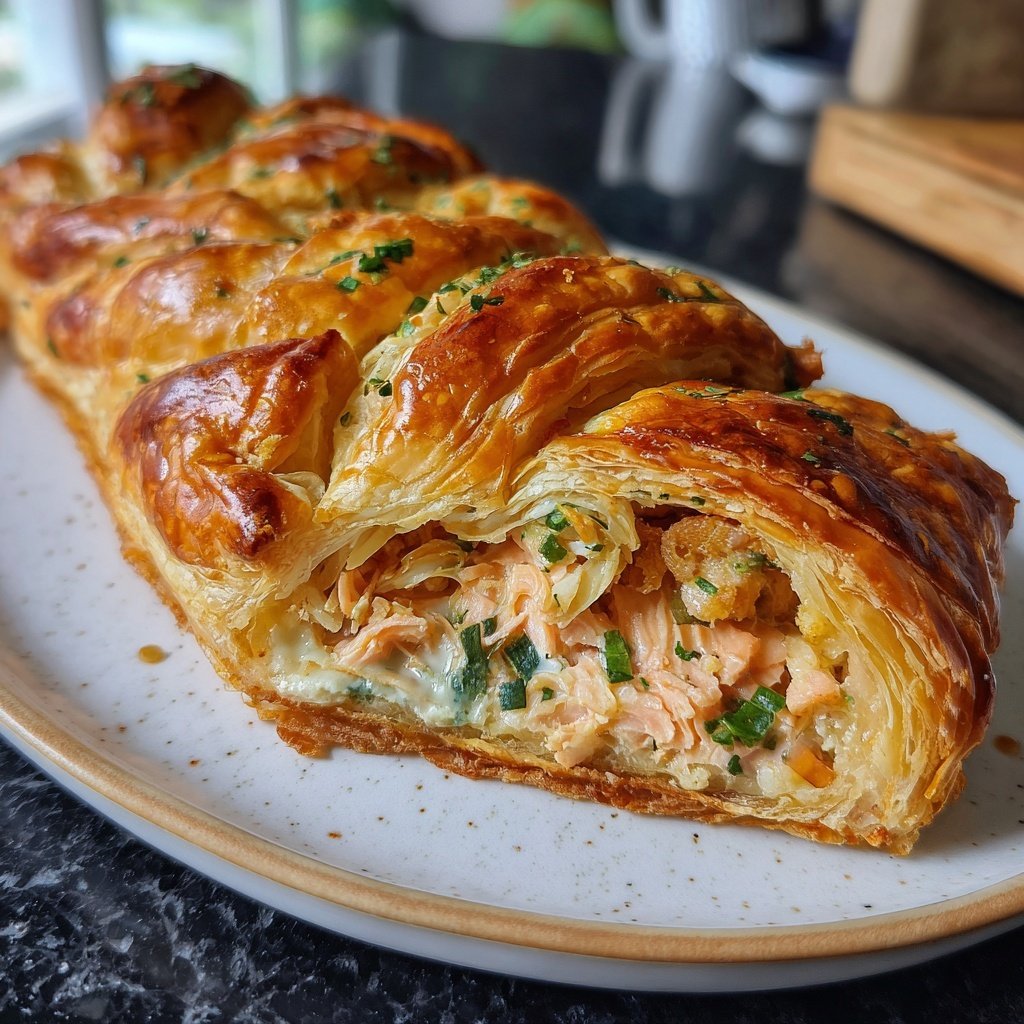 Smoked Salmon Shallot Puff Pastry