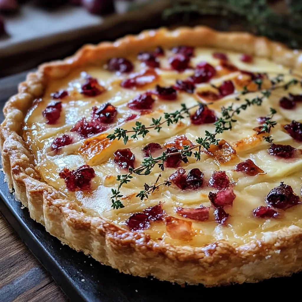 Cranberry Brie Tart with Pancetta & Thyme
