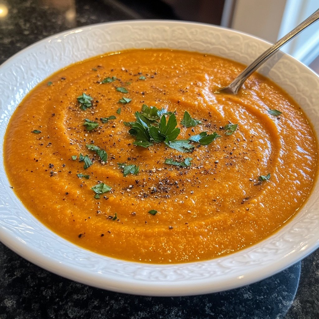 Healthy Vegan Roasted Carrot Soup