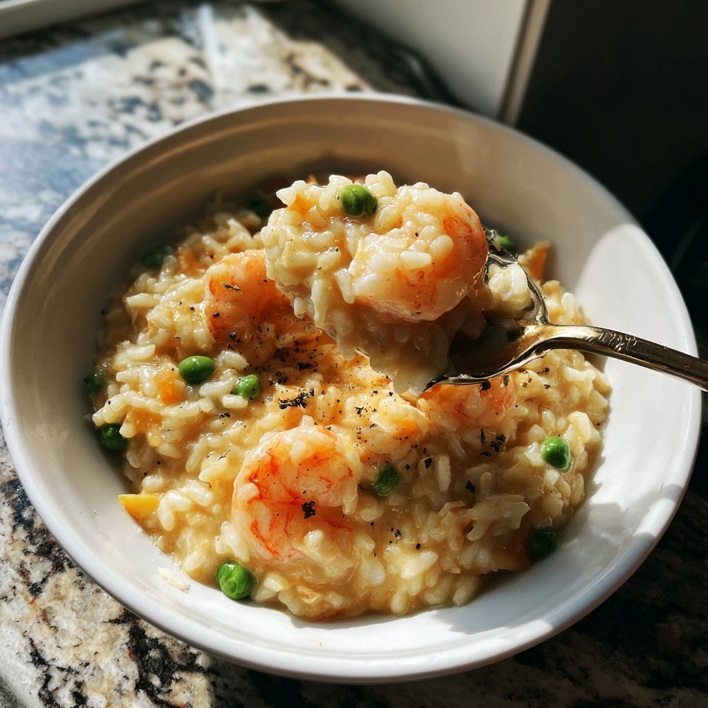 Seafood Risotto with Peas