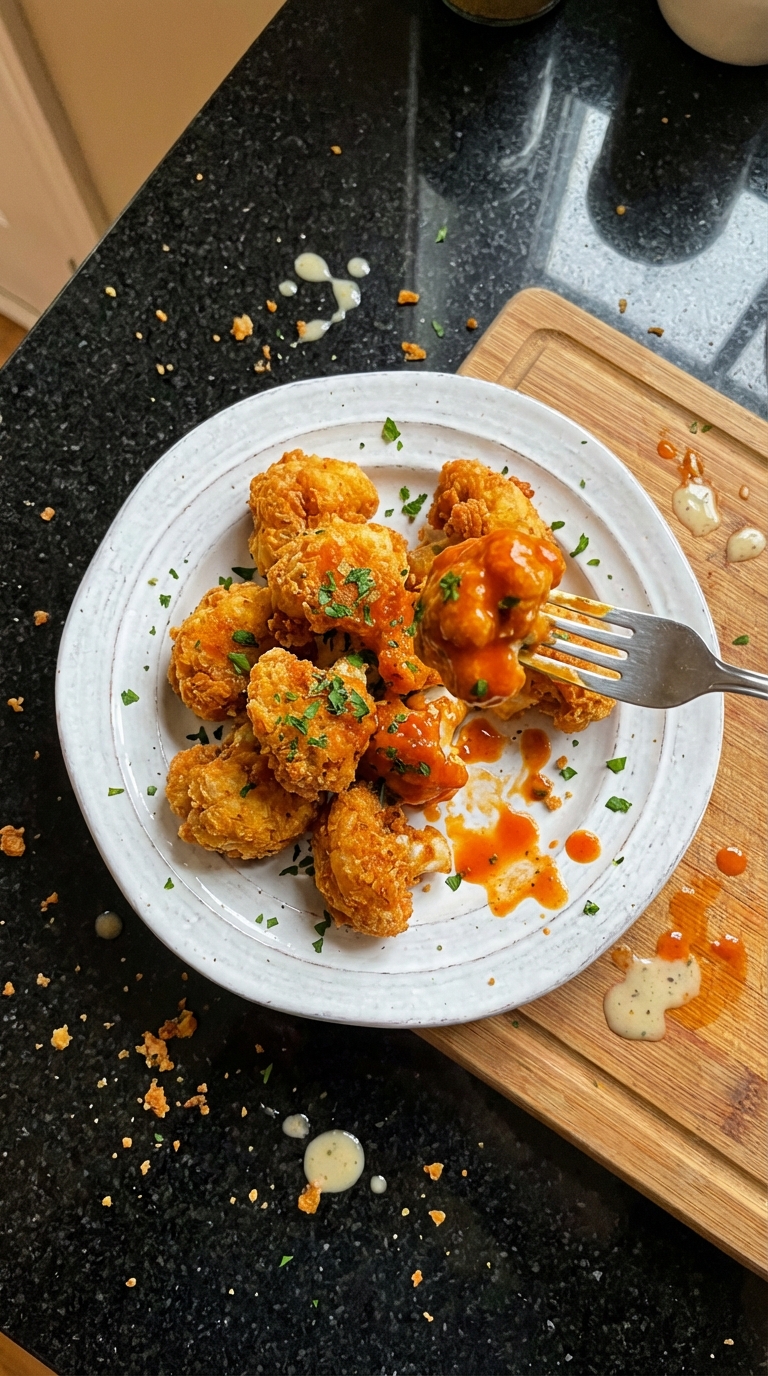 Crunchy Buffalo Cauliflower Bites