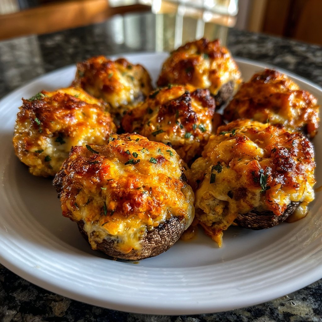 Buffalo-Stuffed Mushrooms