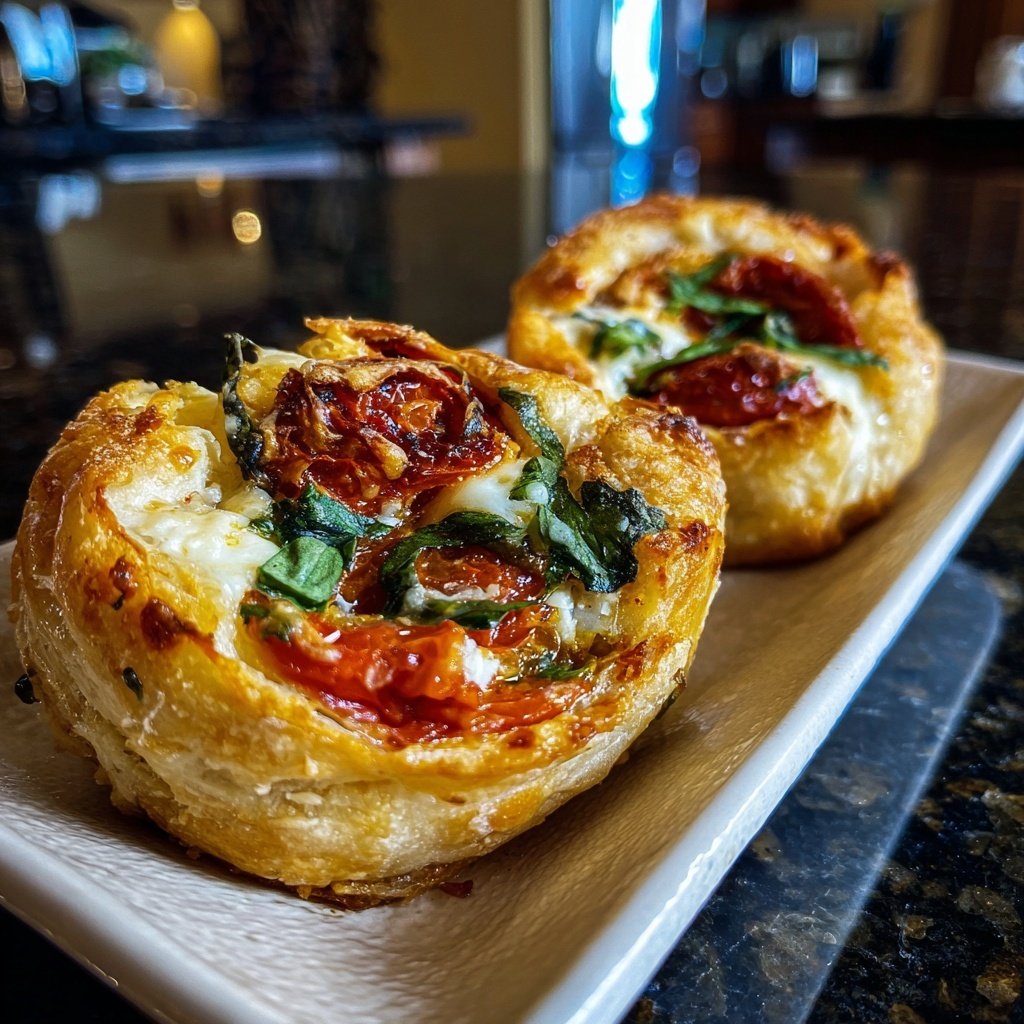 Baked Caprese Bites Puff Pastry