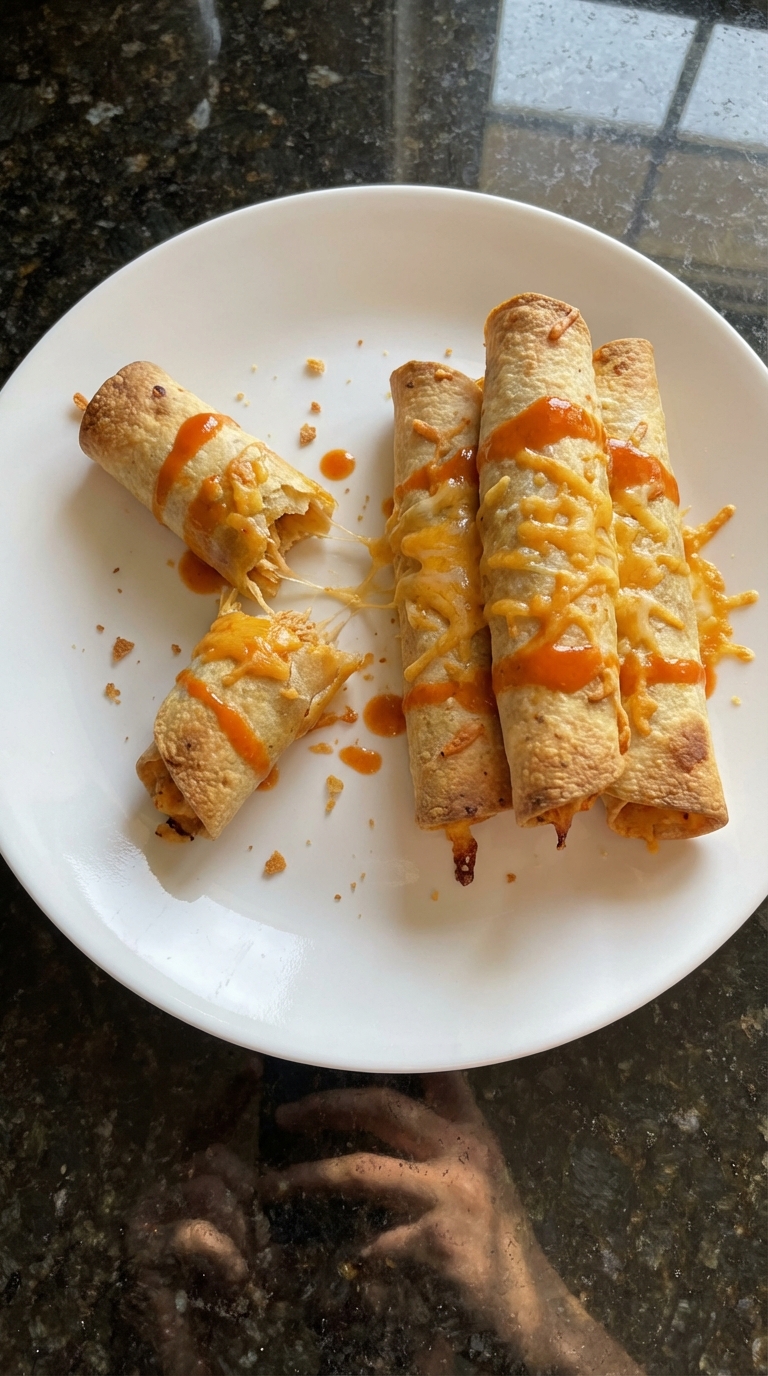 Baked Buffalo Chicken Taquitos