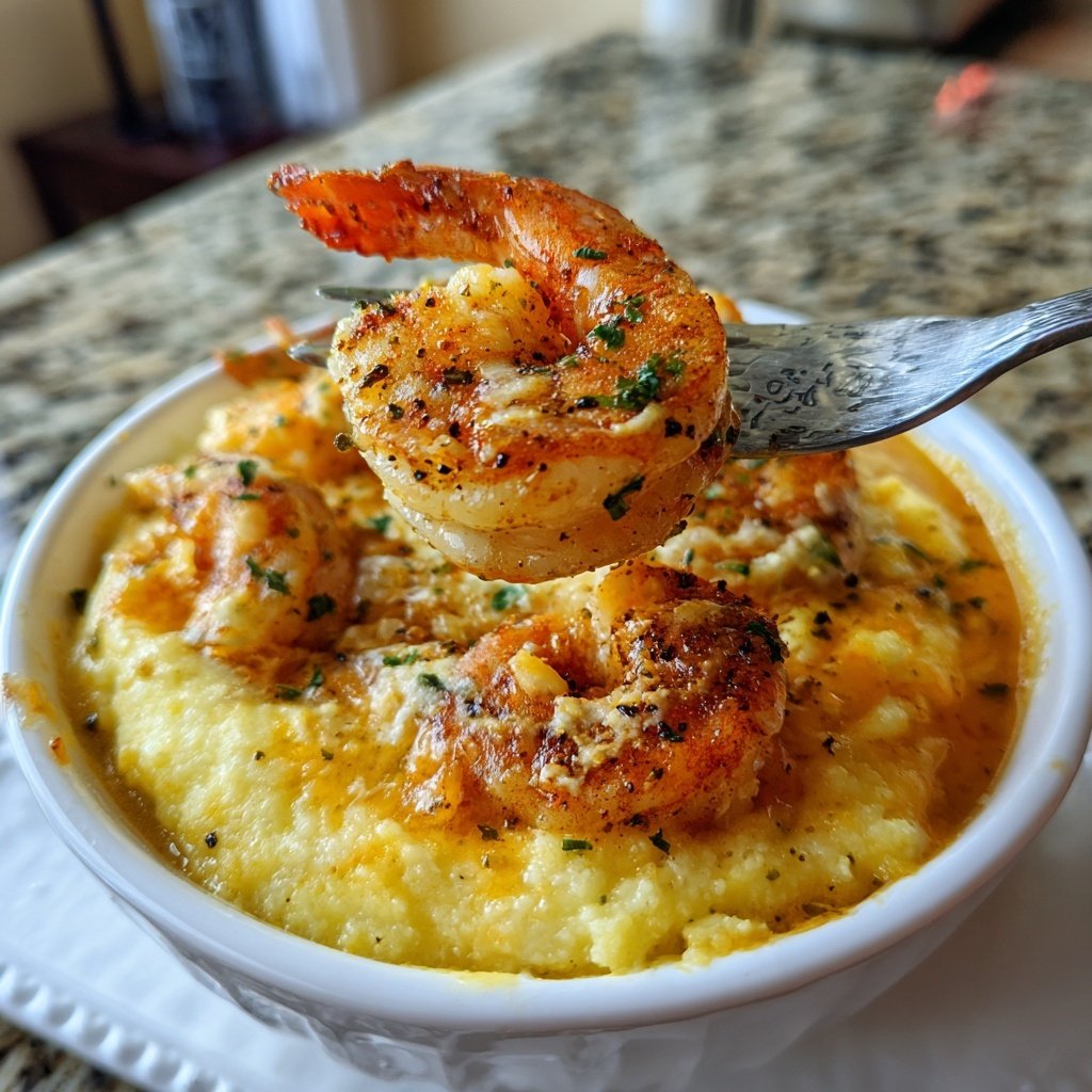 Shrimp and Grits Cajun Cheesy